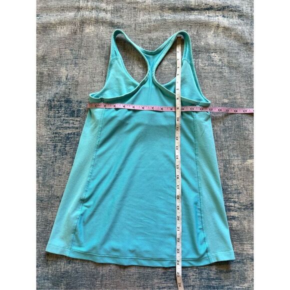 Nike Aquamarine Dri Fit Mesh Panel Racerback Tank w Built In Shelf Bra Small - Picture 5 of 5